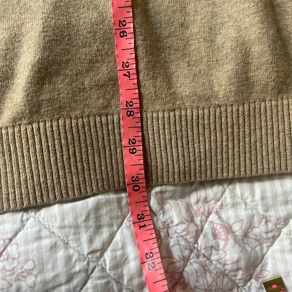 J.Jill V Neck Tunic Sweater Cotton Blend Camel Size 2X Capsule Wardrobe Neutral - Picture 8 of 10